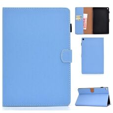 Per Kindle Fire HD10 2015/2017 Tablet PC a tinta unita Custodia in pelle con vibrazione orizzontale magnetica universale con slot per schede e supporto (blu)