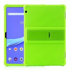 Custodia protettiva in silicone per tablet PC Lenovo Tab E10 con staffa invisibile (verde)
