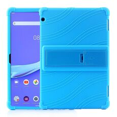 Custodia protettiva in silicone per tablet PC Lenovo Tab E10 con staffa invisibile (blu cielo)