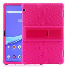 Custodia protettiva in silicone per tablet PC Lenovo Tab E10 con staffa invisibile (rosa rossa)
