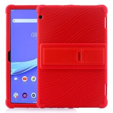 Custodia protettiva in silicone per tablet PC Lenovo Tab E10 con staffa invisibile (rossa)