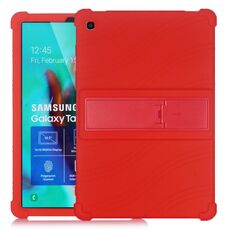 Custodia protettiva in silicone per tablet PC Galaxy Tab S5e T720 con staffa invisibile (rossa)