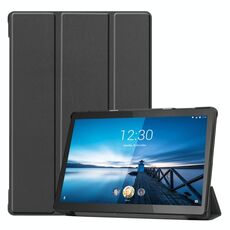 Per Lenovo M10 FHD REL TB-X605FC Custodia in pelle con vibrazione orizzontale in colore puro modello Custer con supporto a tre pieghe e funzione sveglia / sonno (nero)