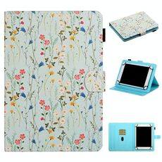 Per Tablet PC universale da 7 pollici, motivo floreale, custodia in pelle a vibrazione orizzontale con slot per schede e supporto (piccolo floreale)