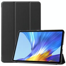 Per Huawei MatePad 10.4 Custodia in pelle con vibrazione orizzontale per tablet color puro modello Custer con supporto a tre pieghe e funzione di sospensione / sveglia (nero)