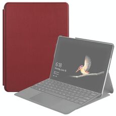 Per Microsoft Surface Go 2 / Surface Go Custodia in pelle con struttura elastica con struttura elastica e supporto (rosso vino)