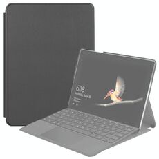 Per Microsoft Surface Go 2 / Surface Go Voltage Custodia in pelle con struttura elastica orizzontale con supporto (grigio)