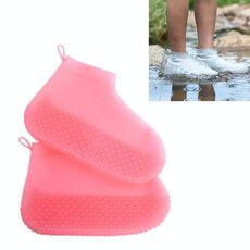 Copriscarpe impermeabile antiscivolo addensato resistente all'usura in silicone, taglia: S (rosa)