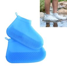Copriscarpe impermeabile antiscivolo addensato resistente all'usura in silicone, taglia: M (blu zaffiro)