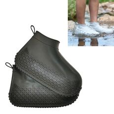 Copriscarpe impermeabile antiscivolo addensato resistente all'usura in silicone, taglia: M (nero)