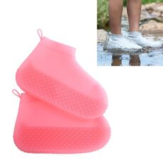 Copriscarpe impermeabile antiscivolo addensato resistente all'usura in silicone, taglia: M (rosa)