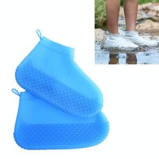 Copriscarpe impermeabile antiscivolo addensato resistente all'usura in silicone, taglia: L (blu zaffiro)