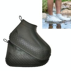 Copriscarpe impermeabile antiscivolo addensato resistente all'usura in silicone, taglia: L (nero)