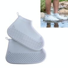 Copriscarpe impermeabile antiscivolo addensato resistente all'usura in silicone, taglia: L (grigio)