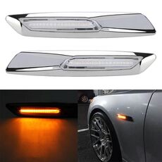 2 pezzi parafango per auto LED lato bordo foglia DC12V / 1,7 W per BMW, luce gialla, stile: A.
