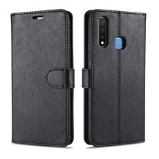 Per Vivo Y5s / U3 / Y19 AZNS Custodia in pelle a vibrazione orizzontale con struttura in pelle di pecora con supporto e slot per schede e portafoglio (nero)