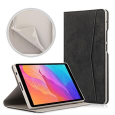 Per Huawei MatePad T8 Custodia in pelle a vibrazione orizzontale con struttura in tessuto di marmo con slot per schede e supporto (nero)