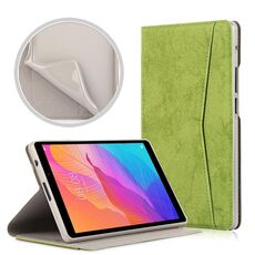 Per Huawei MatePad T8 Custodia in pelle a vibrazione orizzontale con struttura in tessuto di marmo con slot per schede e supporto (verde)