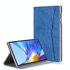 Per Lenovo Tab M10 Plus Custodia in pelle a vibrazione orizzontale con struttura in tessuto di marmo con slot per scheda e supporto (blu scuro)