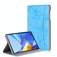 Custodia in pelle a vibrazione orizzontale con struttura in tessuto di marmo con slot per schede e supporto (blu cielo)