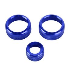 Cassa della manopola del condizionatore d'aria del metallo della macchina 3 PCS per BMW X1 / X2 / GT (blu)