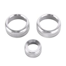 3 PCS Cassa della manopola del condizionatore d'aria del metallo per BMW X1 / X2 / GT (argento)