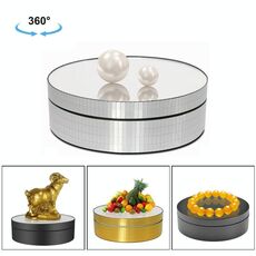 12cm 360 gradi rotante specchio girevole a specchio elettrico stand video tiro puntello girevole, carico: 3 kg (argento)