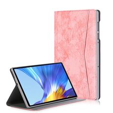 Per Lenovo Tab M10 Plus Custodia in pelle a vibrazione orizzontale con struttura in tessuto di marmo con slot per schede e supporto (rosa)