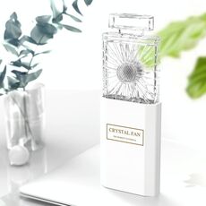 Ventilatore a lama nascosta con ventilatore portatile a forma di profumo (bianco)