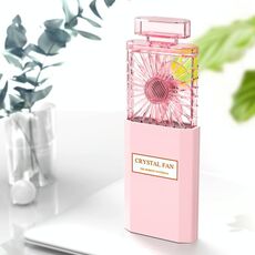 Ventilatore a lama nascosta con ventaglio portatile a forma di profumo (rosa)