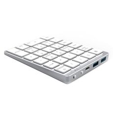 N970 Pro Dual Modes Lega di alluminio Rechargeable Wireless Bluetooth Keyboard numerico con hub USB (argento)