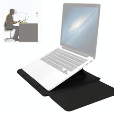 4 in 1 Borsa da laptop impermeabile universale in pelle PU con manico e supporto & portapenna + 2 avvolgitori + borsa del mouse + sacchetto del caricatore impostato per laptop da 17 pollici (nero)