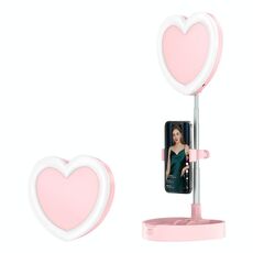 G5 a forma di cuore multi-funzione Live Broadcast Beauty Fill Light Holder Phone Mobile (Rosa)
