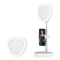G5 a forma di cuore multi-funzione Live Broadcast Beauty Beauty Fill Light Holder Mobile (Bianco)