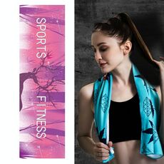 2 pezzi fitness asciugamano freddo sport all'aperto raffreddamento asciugamano a secco rapido, dimensioni: 100 x 30 cm (fairy deer)