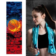 2 pezzi fitness asciugamano freddo sport all'aperto raffreddamento ad asciugatura rapida, dimensioni: 100 x 30 cm (basket)