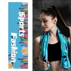2 pezzi Fitness Asciugamano Freddo Sport esterni Raffreddamento Asciugamano Asciugatura rapida, Dimensioni: 100 x 30 cm (piuma blu)
