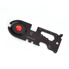 3 PCS 8 in 1 Acciaio inossidabile Scheda multi-funzione Scheda multi-funzione Camping Carta di sopravvivenza portatile Piccola carta tonda tonda Scheda Attrezzo con luce (Nero)