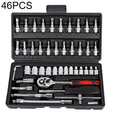 46 in 1 Multi-Function Car Repair Combination Toolbox Toolbox Set chiave a cricchetto (nero)