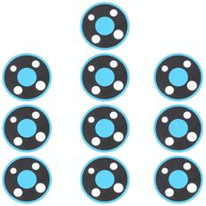 10 PCS Obiettivo per fotocamera per Nokia 3.4 TA-1288 TA-1285 TA-1283 (blu)