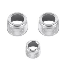 3 pezzi / set Aria condizionata Manopola Decorativa in metallo per BMW X3 / X4 / 5 Series / serie 7 serie / 6 serie GT (argento)