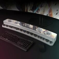 SOAIY SH39 EDIZIONE AGGIORNATA Pulsante meccanico + display a specchio + allarme orologio + grande altoparlante Desktop Home Gaming Bluetooth Speaker (bianco)