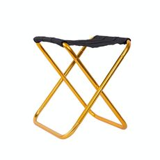 Sedia pieghevole da campeggio portatile da esterno 7075 in lega di alluminio Sgabello per barbecue, dimensioni: 24.5x22.5x27cm (oro)