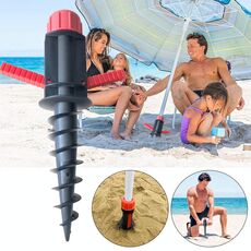 32mm diametro del tubo Diametro all'aperto Spiaggia da sole Ombrello Accessori Ampia Plastica Pluviera a spirale portatile (nero rosso)