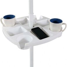 Supporto per ombrellone da esterno per ombrellone Porta tazza ombrello PP Vassoio di plastica (bianco)