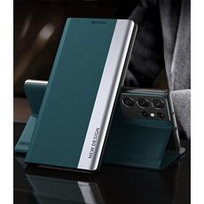 Per Samsung Galaxy S21 Ultra 5G Custodia a flip a flip ultra-sottile multiplata elettroplata con supporto con supporto (verde)