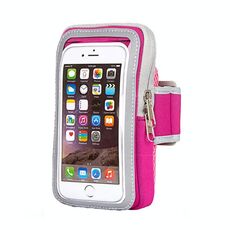 3 pezzi Confortevole e traspirante Borsa a braccio sportivo Borsa da polso per cellulare per 4-6,5 pollici Telefono cellulare (Rose Red)
