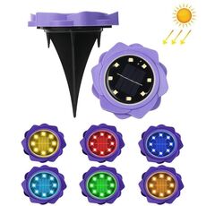 2 PCS 8 LED Solar Petals Sepolto Lampada da giardino impermeabile Prato da giardino, Specifica: Giglio viola (luce colorata)