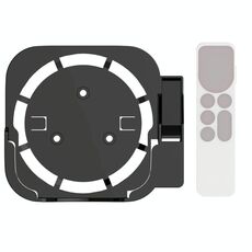 JV06T Set Top Box Staffa + Telecomando Set di custodia protettiva per Apple TV (nero + bianco)