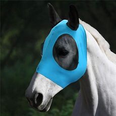 MMZ-001 Maschera per cavalli traspirante Maschera zanzare Insetto e mosca Maschera equestrian Forniture (blu)